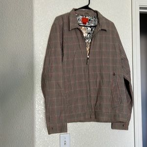 Mens Volcom light jacket size L plaid on the outside designer vibe on the inside